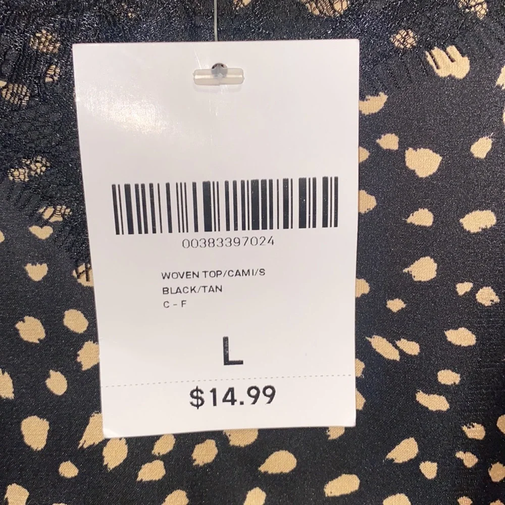 Forever 21 Large Woven Camisole Black Tan - Picture 10 of 10